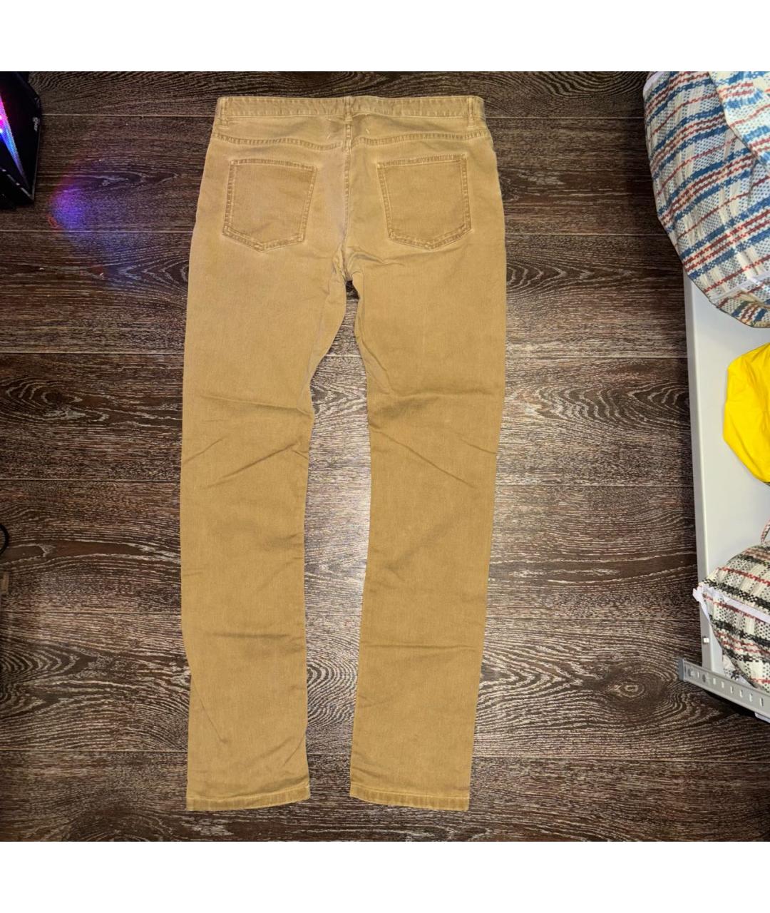 MAISON MARGIELA Горчичные хлопковые брюки чинос, фото 2