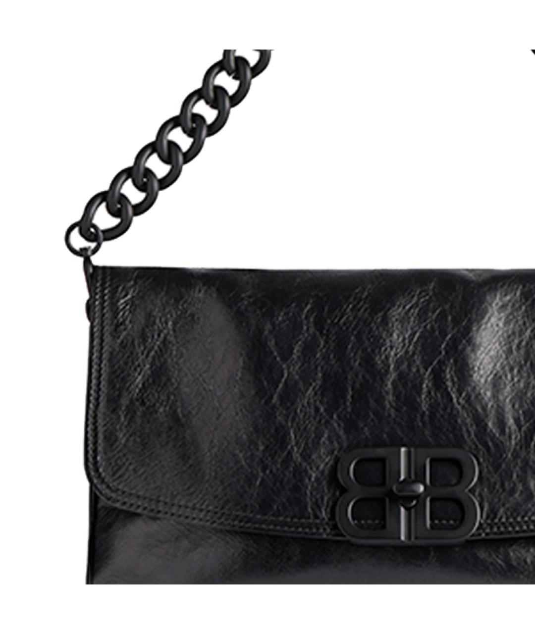 BALENCIAGA Черная кожаная сумка через плечо, фото 6