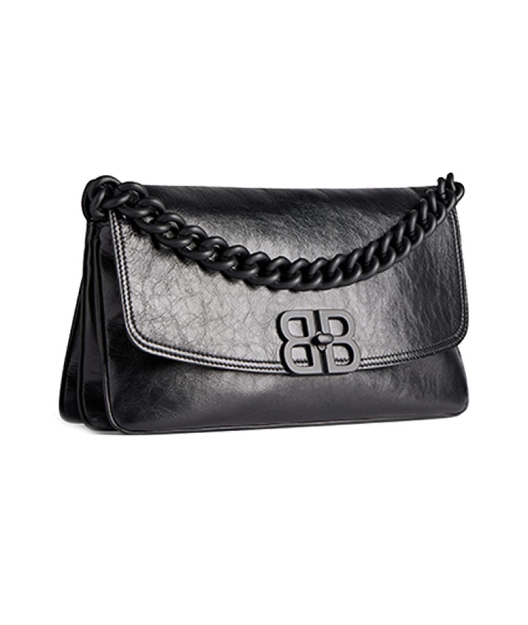 BALENCIAGA Черная кожаная сумка через плечо, фото 3