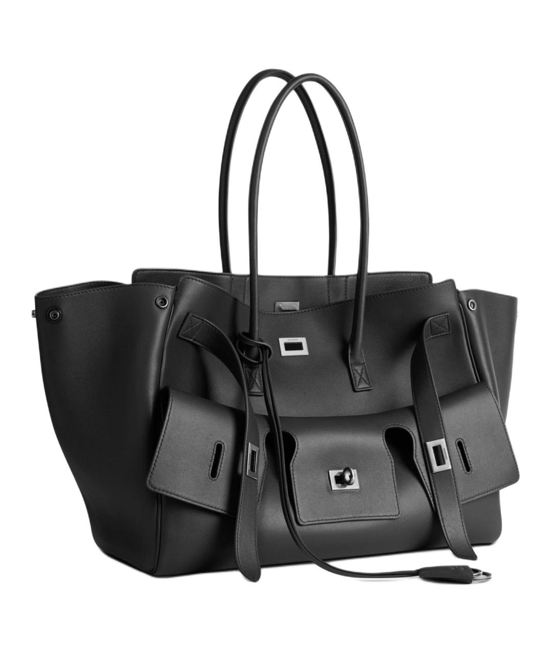 BALENCIAGA Черная кожаная сумка через плечо, фото 2