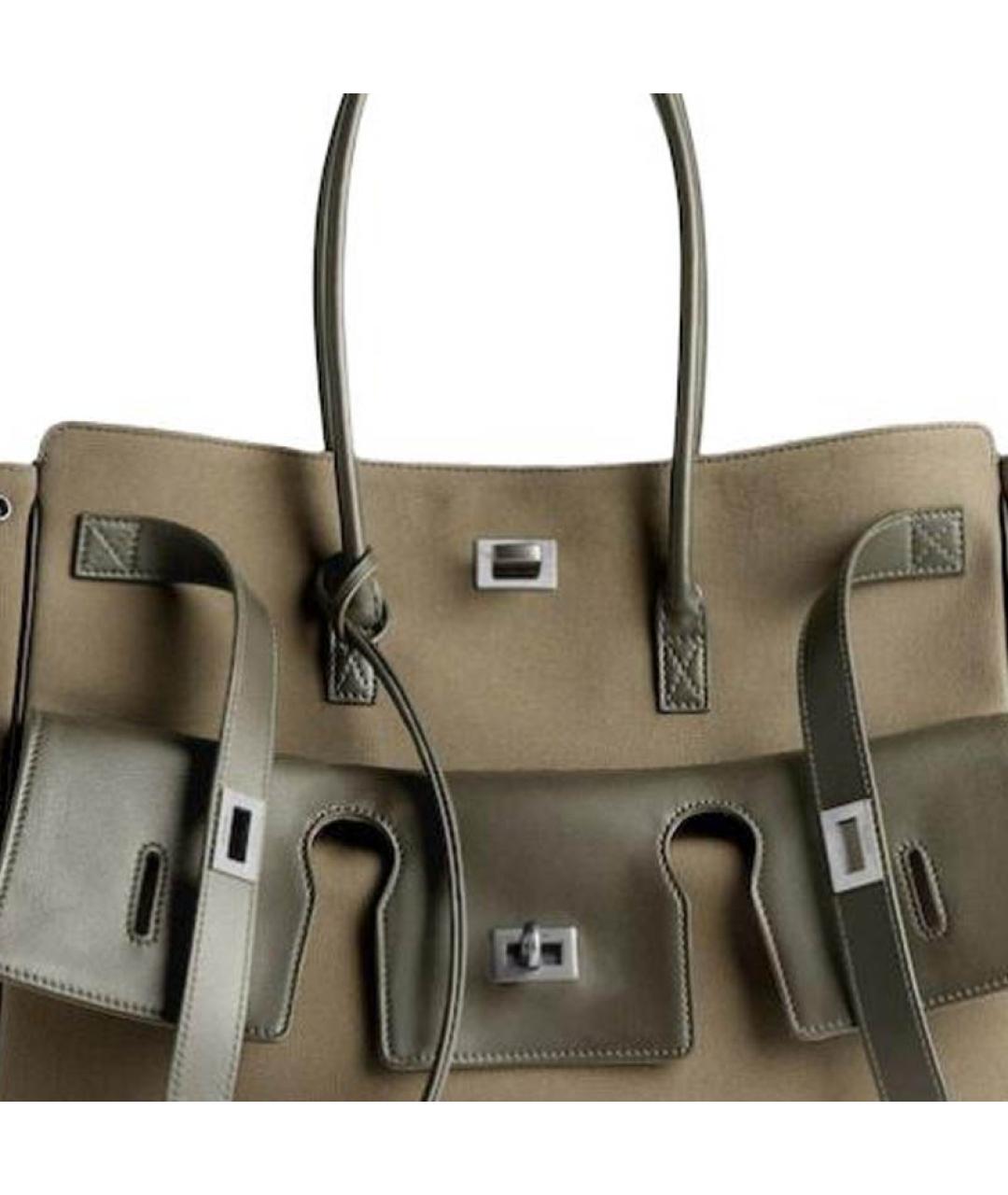 BALENCIAGA Бежевая кожаная сумка через плечо, фото 5