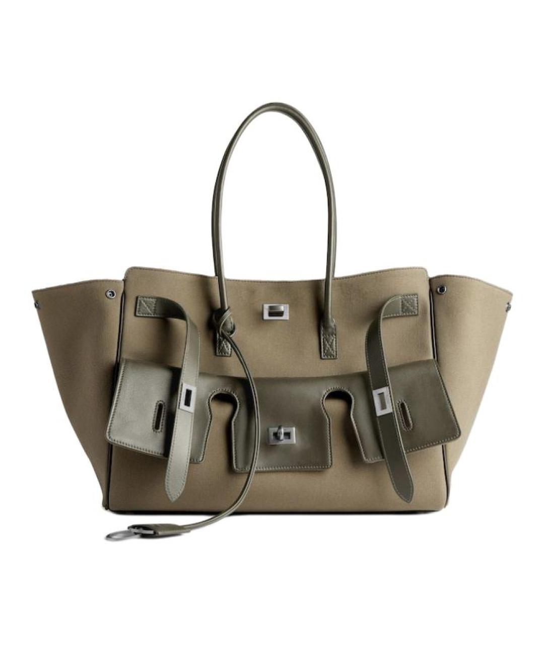 BALENCIAGA Бежевая кожаная сумка через плечо, фото 1