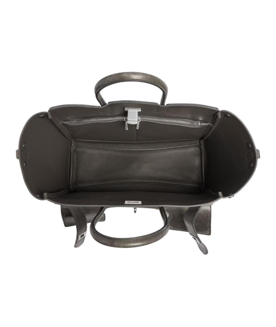 BALENCIAGA Серая кожаная сумка через плечо, фото 5