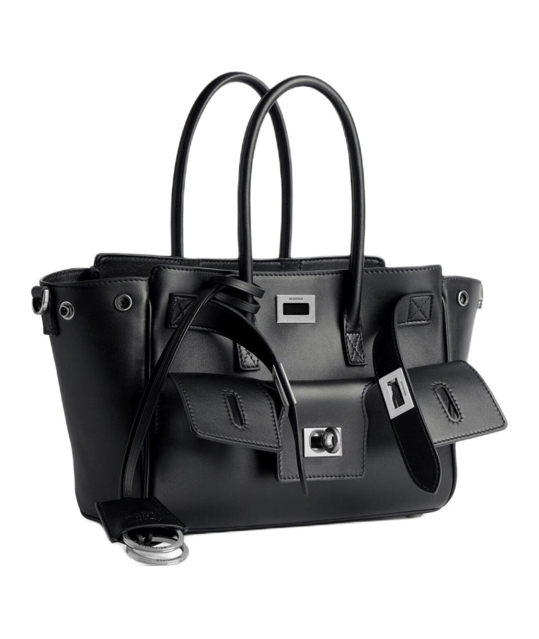 BALENCIAGA Черная кожаная сумка через плечо, фото 3