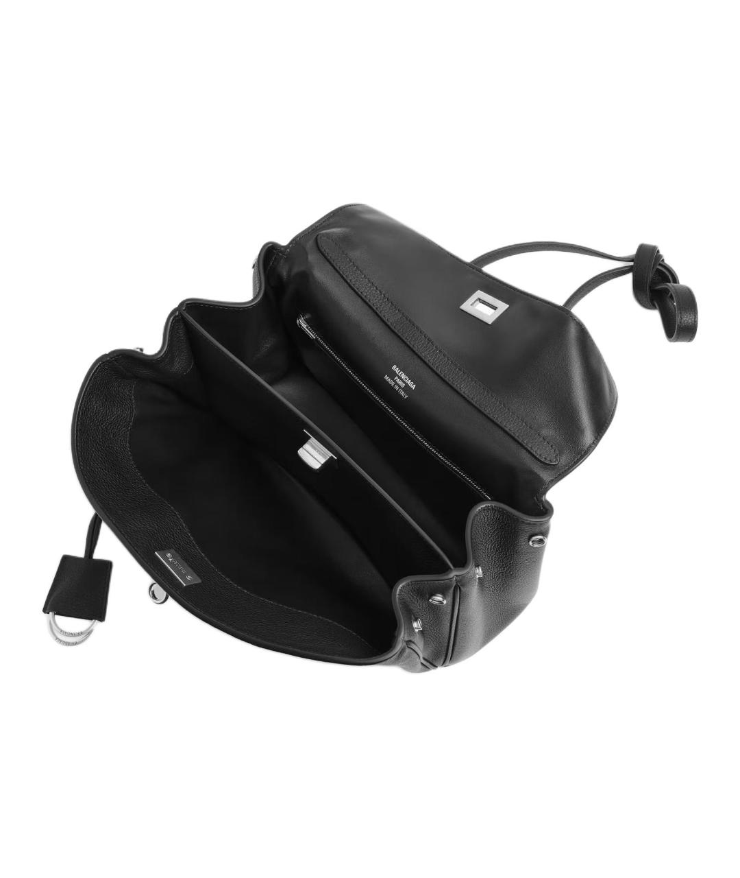 BALENCIAGA Черная кожаная сумка через плечо, фото 5