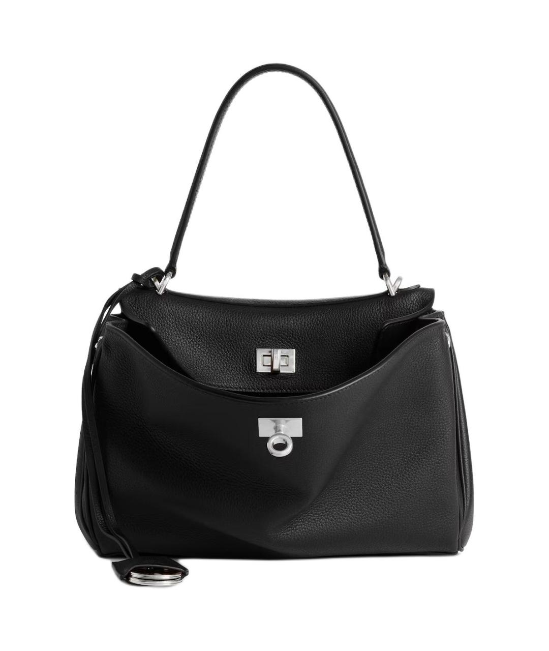 BALENCIAGA Черная кожаная сумка через плечо, фото 1