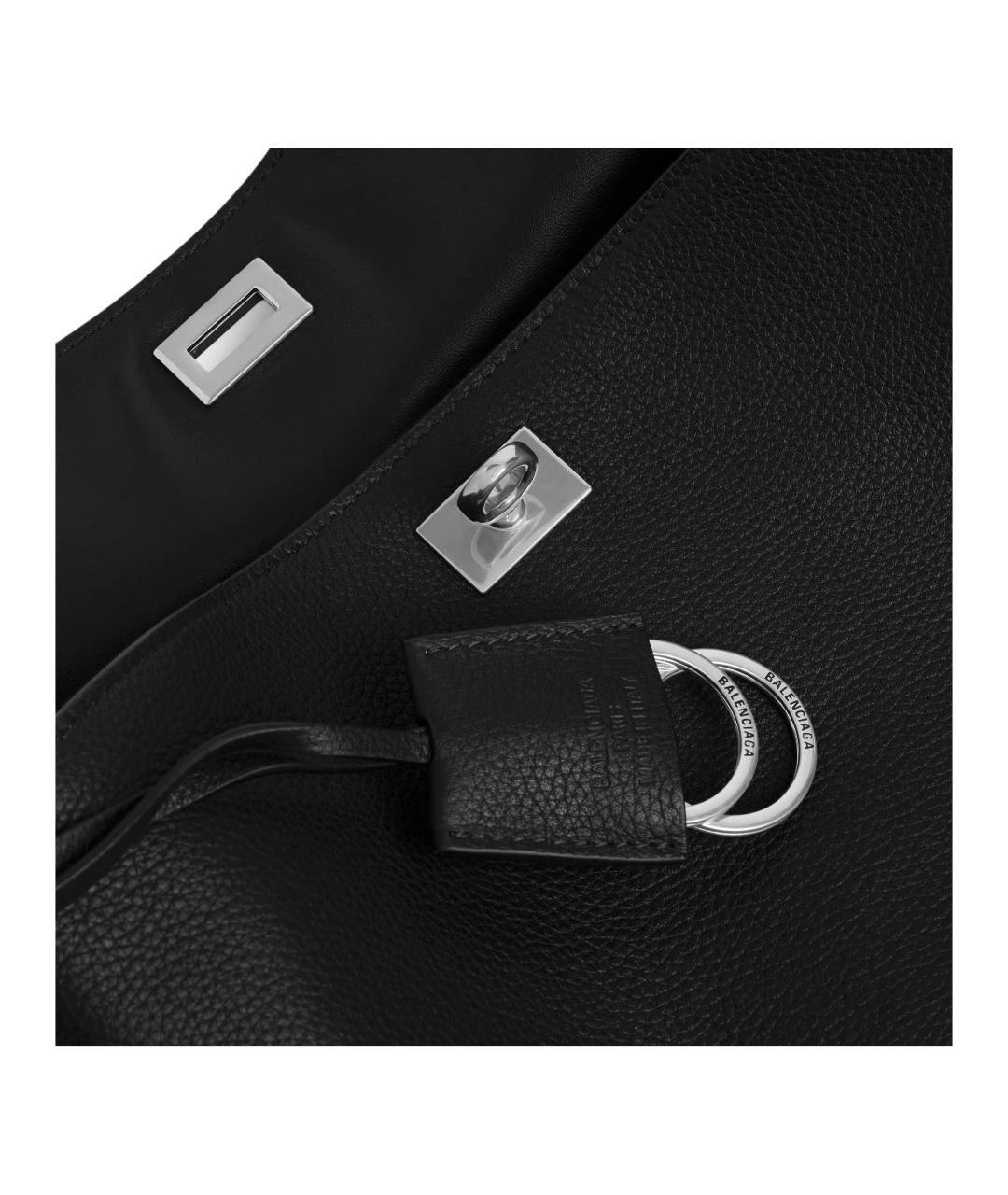 BALENCIAGA Черная кожаная сумка через плечо, фото 6