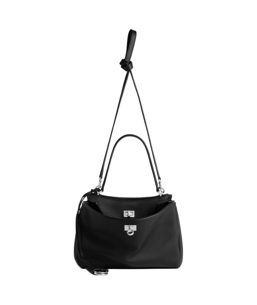 BALENCIAGA Черная кожаная сумка через плечо, фото 4