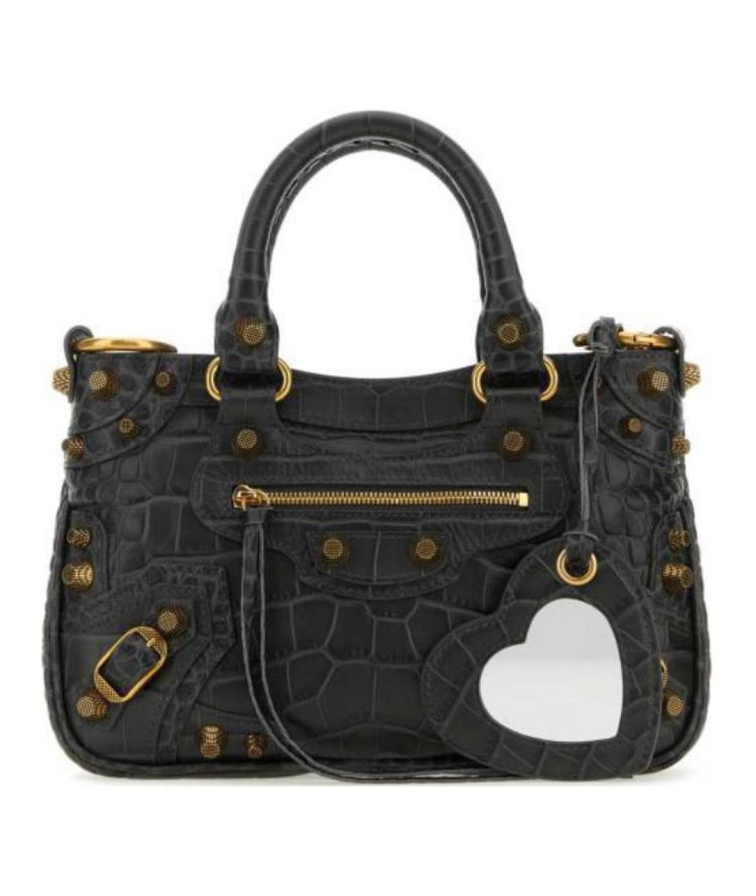 BALENCIAGA Черная кожаная сумка через плечо, фото 1