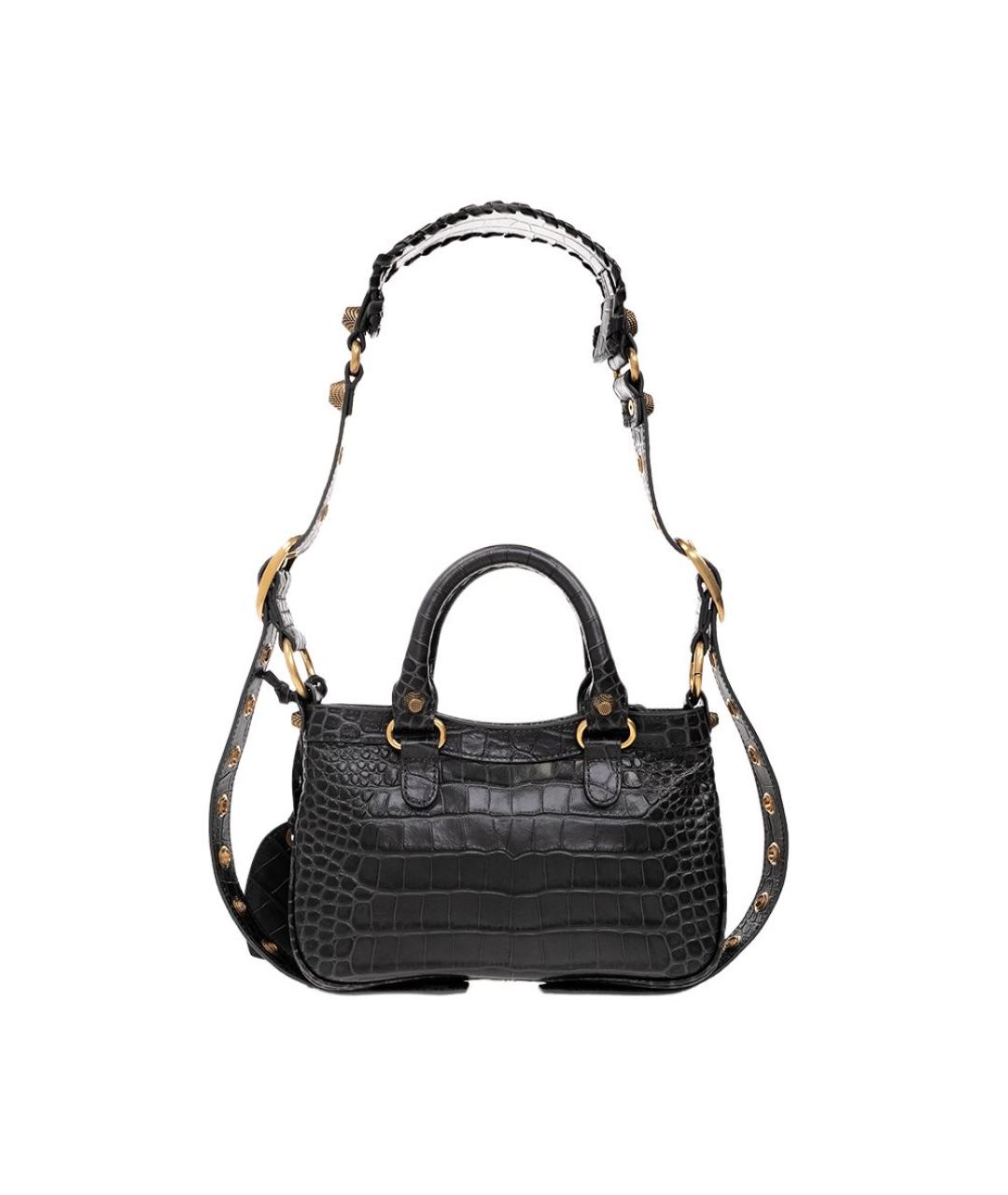 BALENCIAGA Черная кожаная сумка через плечо, фото 2