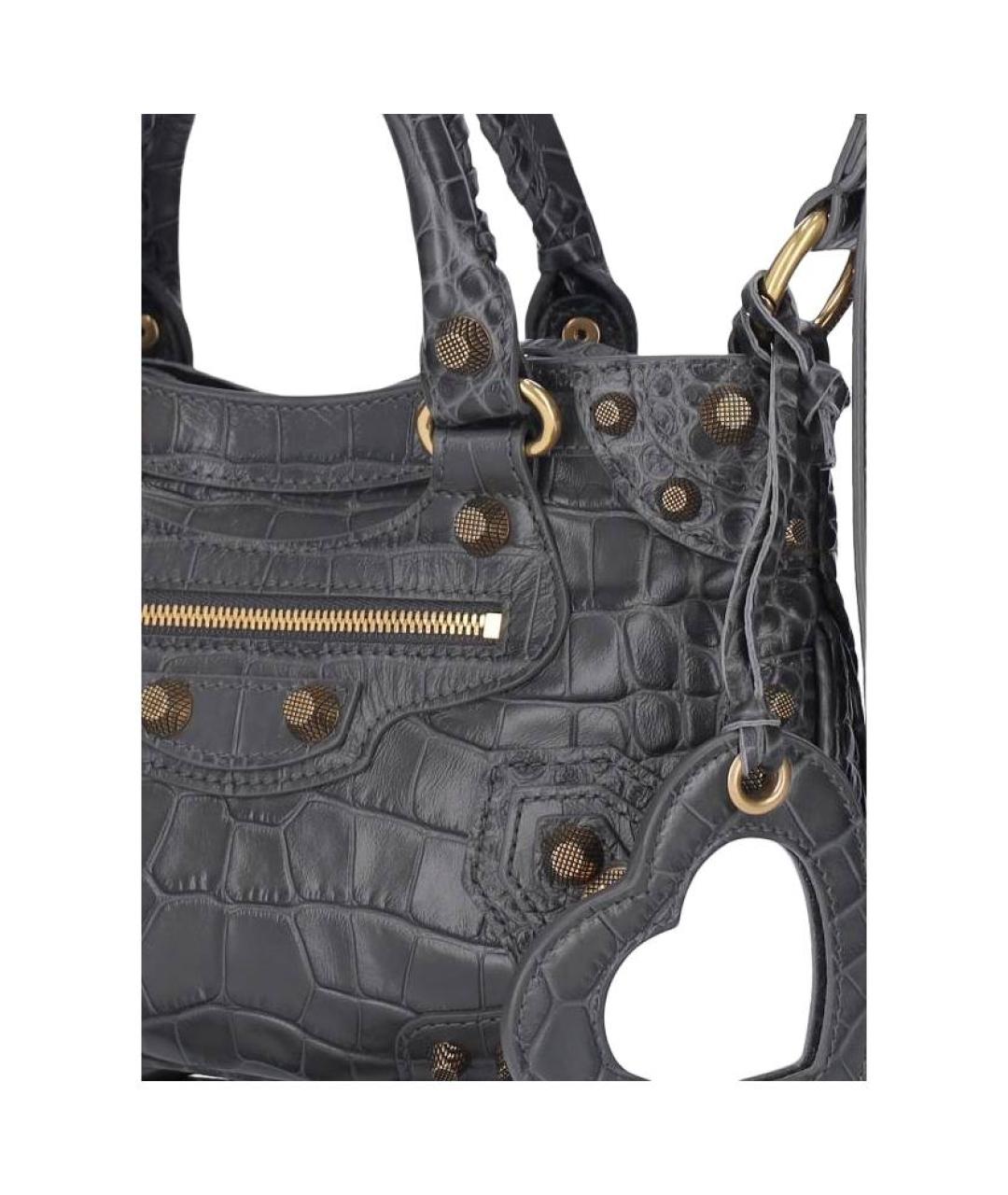 BALENCIAGA Черная кожаная сумка через плечо, фото 5