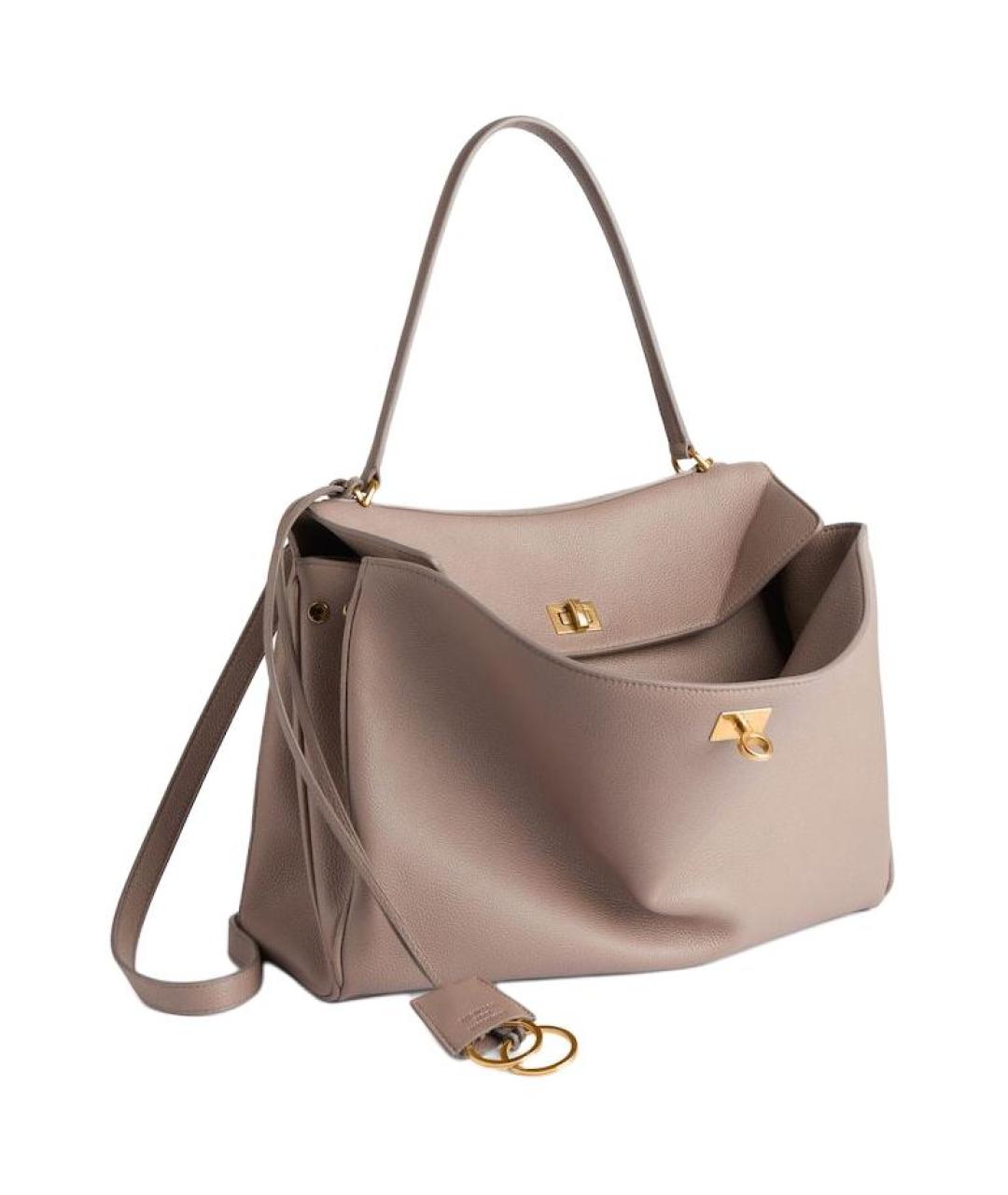 BALENCIAGA Бежевая кожаная сумка через плечо, фото 2