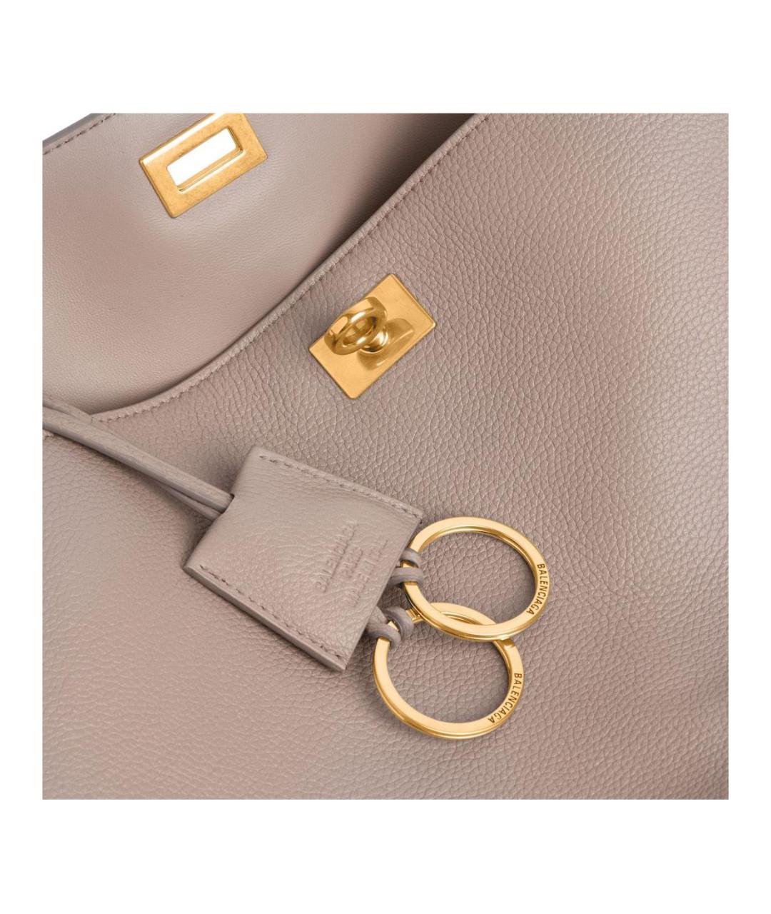 BALENCIAGA Бежевая кожаная сумка через плечо, фото 6