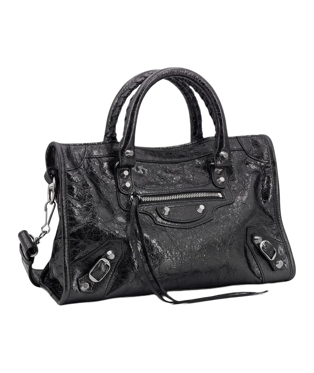 BALENCIAGA Черная кожаная сумка через плечо, фото 2