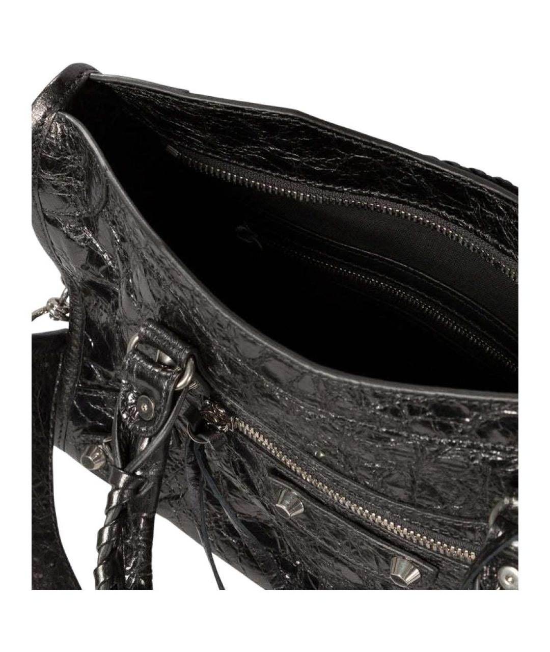 BALENCIAGA Черная кожаная сумка через плечо, фото 5
