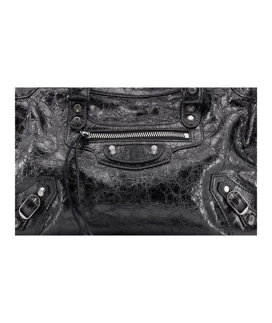 BALENCIAGA Черная кожаная сумка через плечо, фото 4