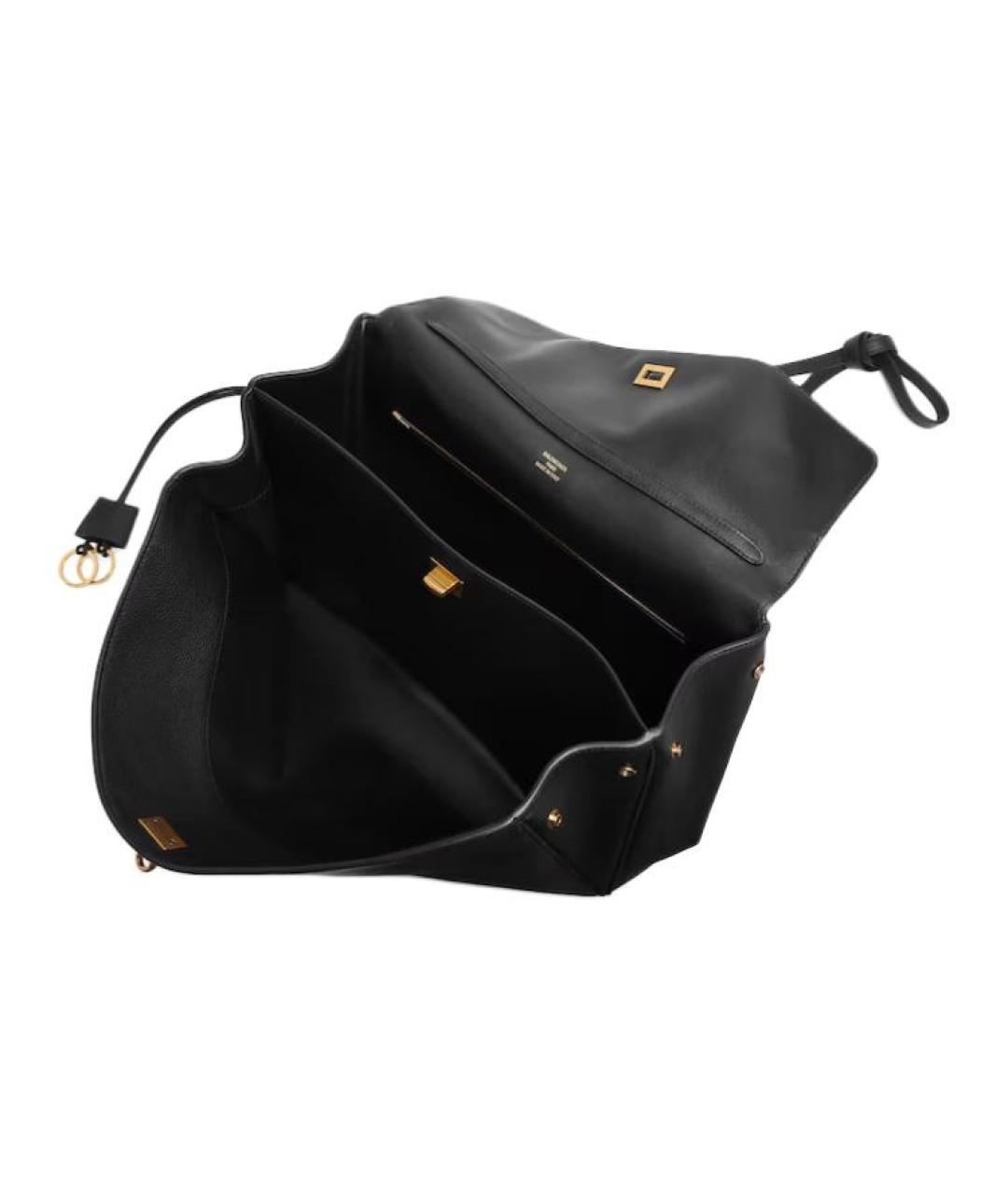 BALENCIAGA Черная кожаная сумка через плечо, фото 5