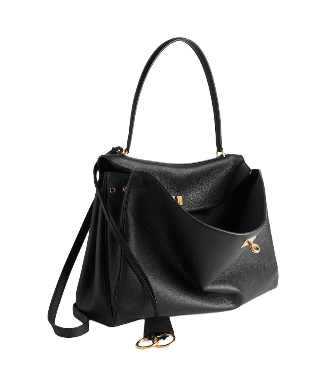 BALENCIAGA Черная кожаная сумка через плечо, фото 4