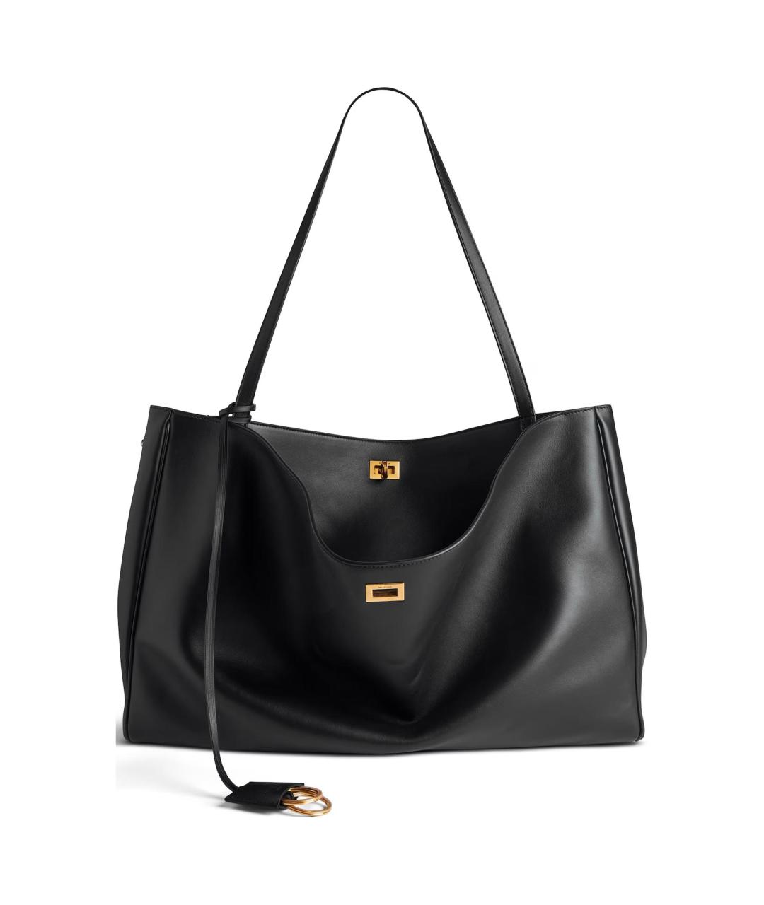 BALENCIAGA Черная кожаная сумка через плечо, фото 1