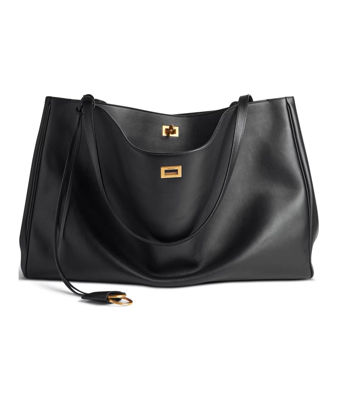 BALENCIAGA Черная кожаная сумка через плечо, фото 2