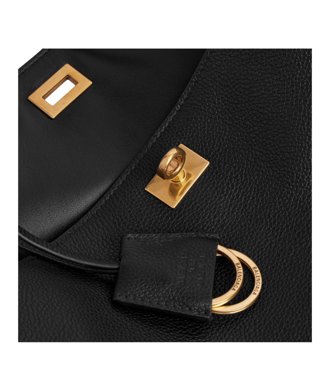 BALENCIAGA Черная кожаная сумка через плечо, фото 6