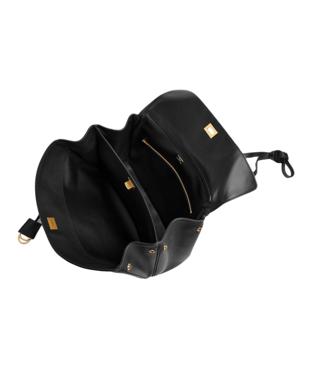 BALENCIAGA Черная кожаная сумка через плечо, фото 5