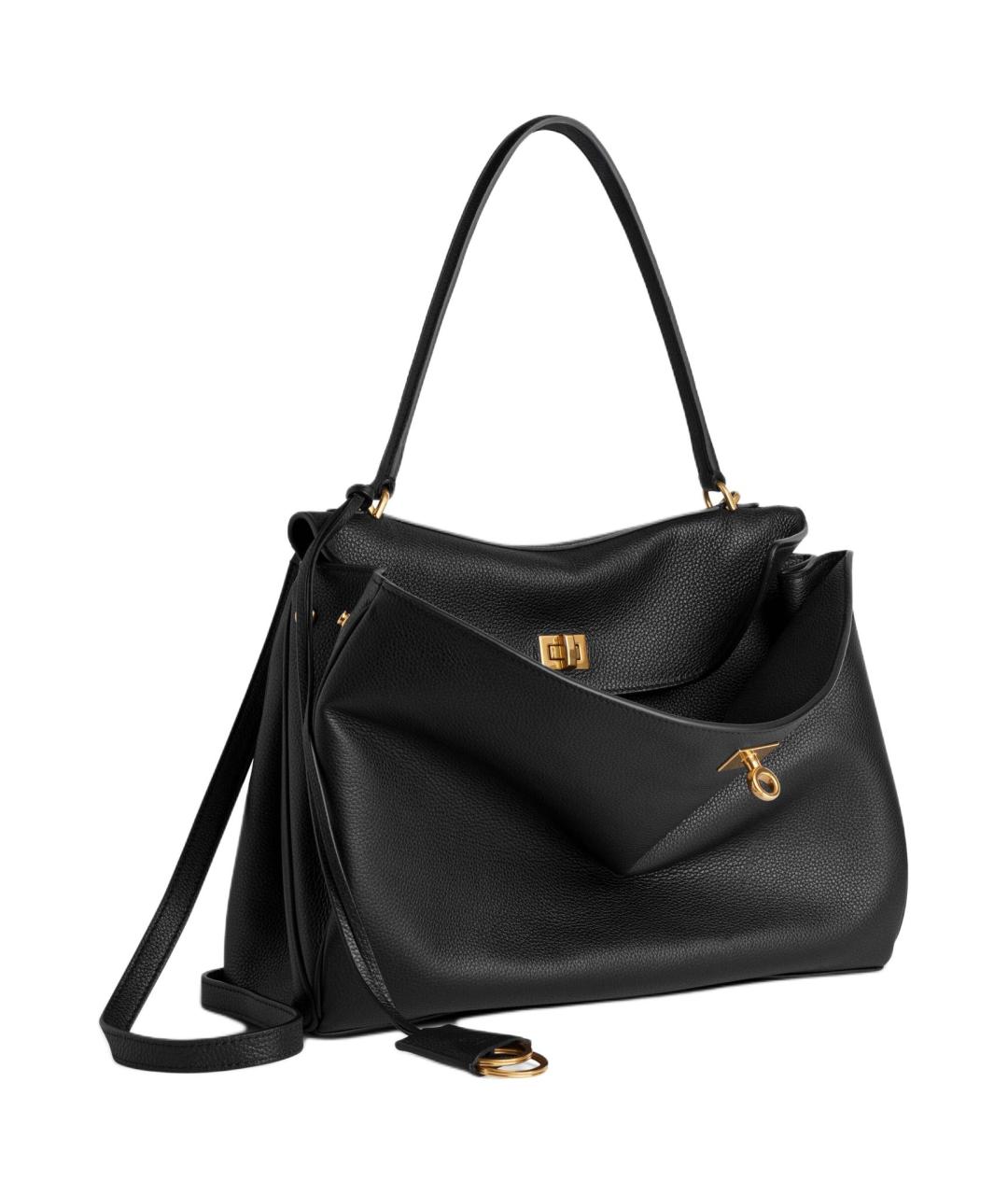 BALENCIAGA Черная кожаная сумка через плечо, фото 3