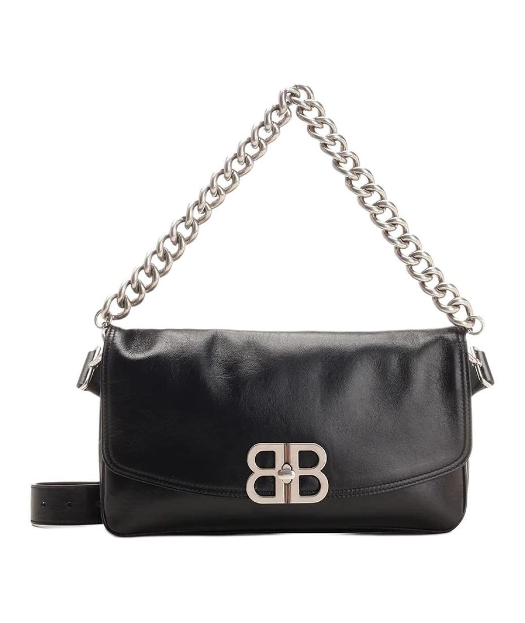 BALENCIAGA Черная кожаная сумка через плечо, фото 2