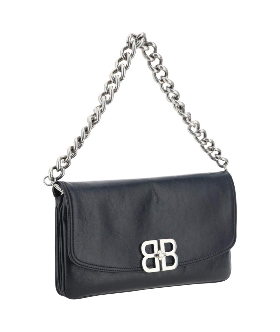 BALENCIAGA Черная кожаная сумка через плечо, фото 3