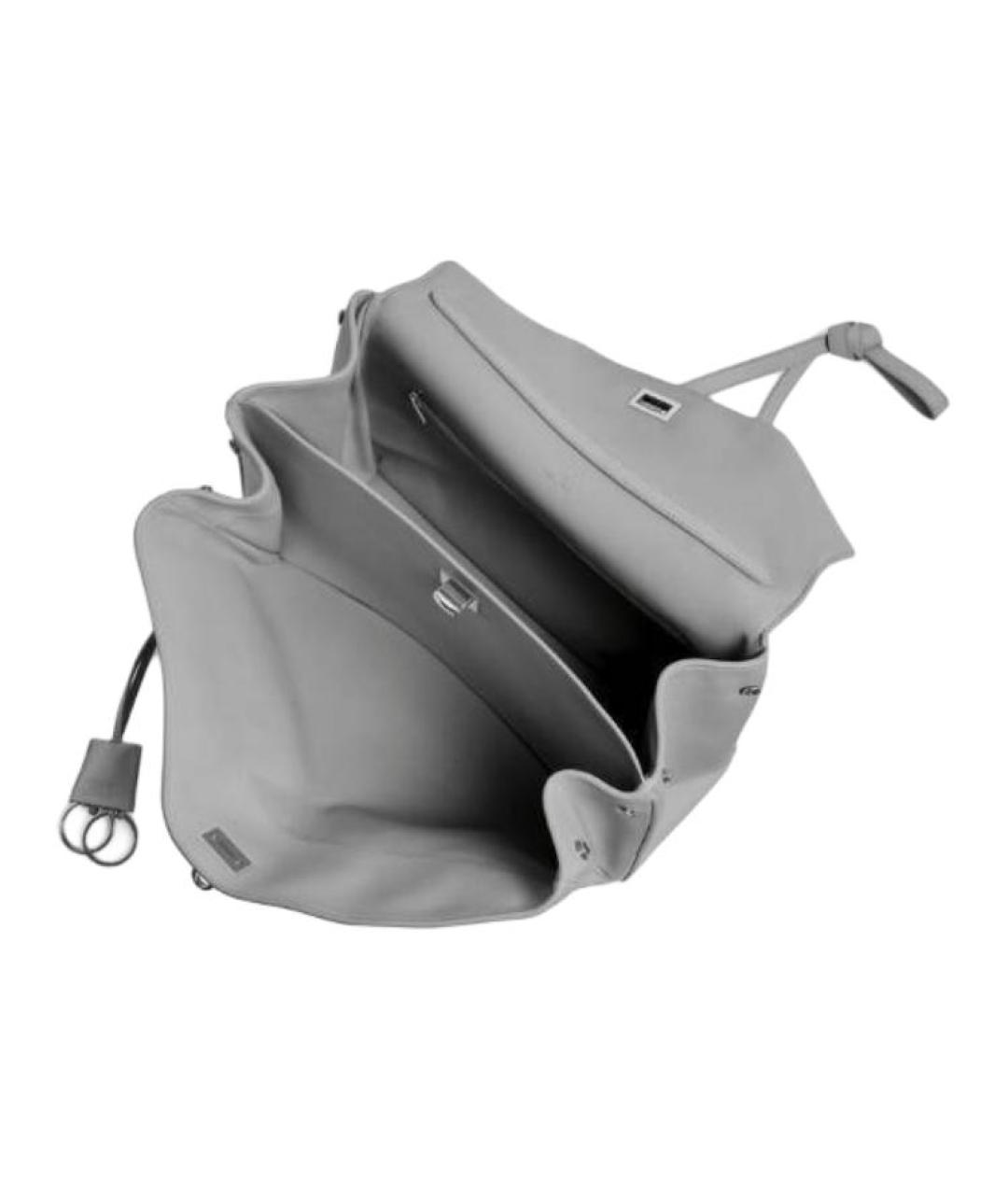 BALENCIAGA Серая кожаная сумка через плечо, фото 4