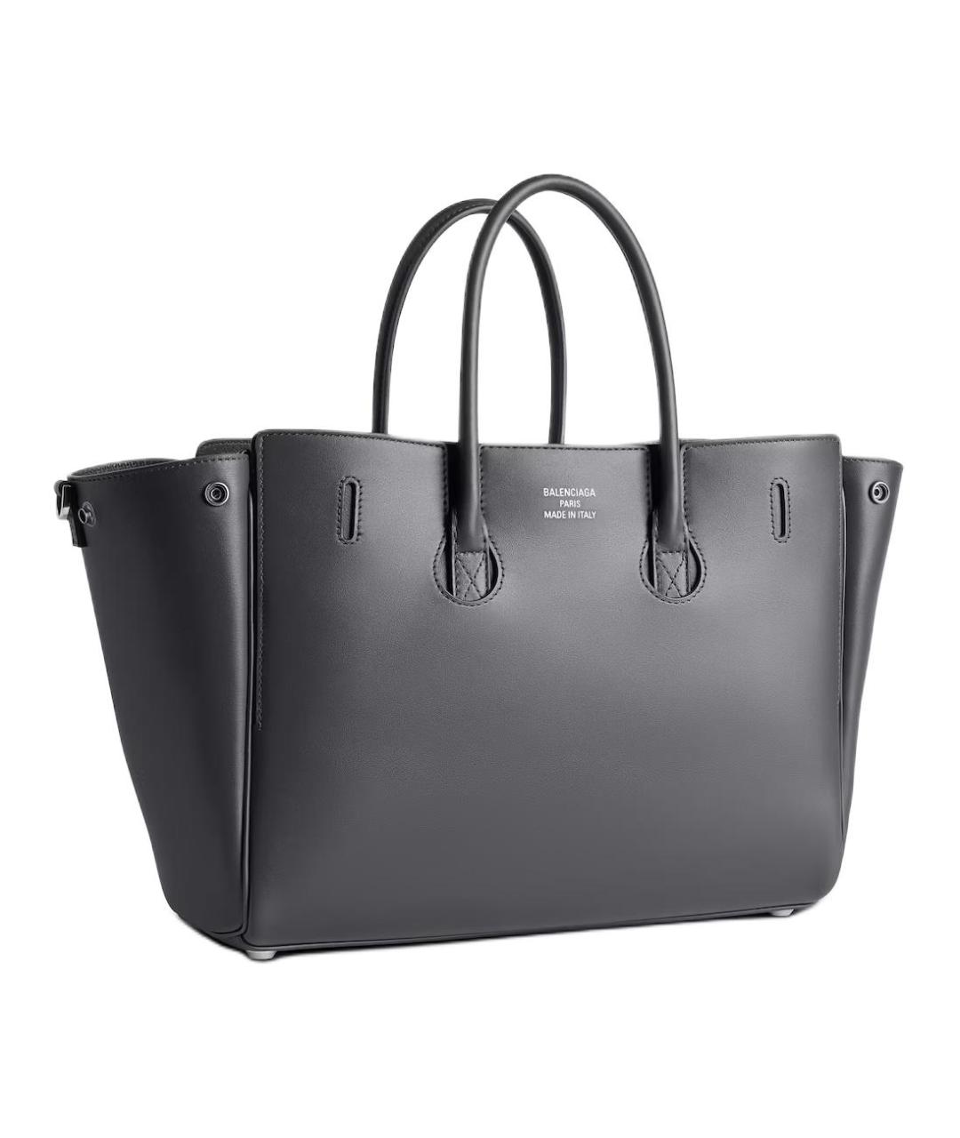 BALENCIAGA Серая кожаная сумка через плечо, фото 4