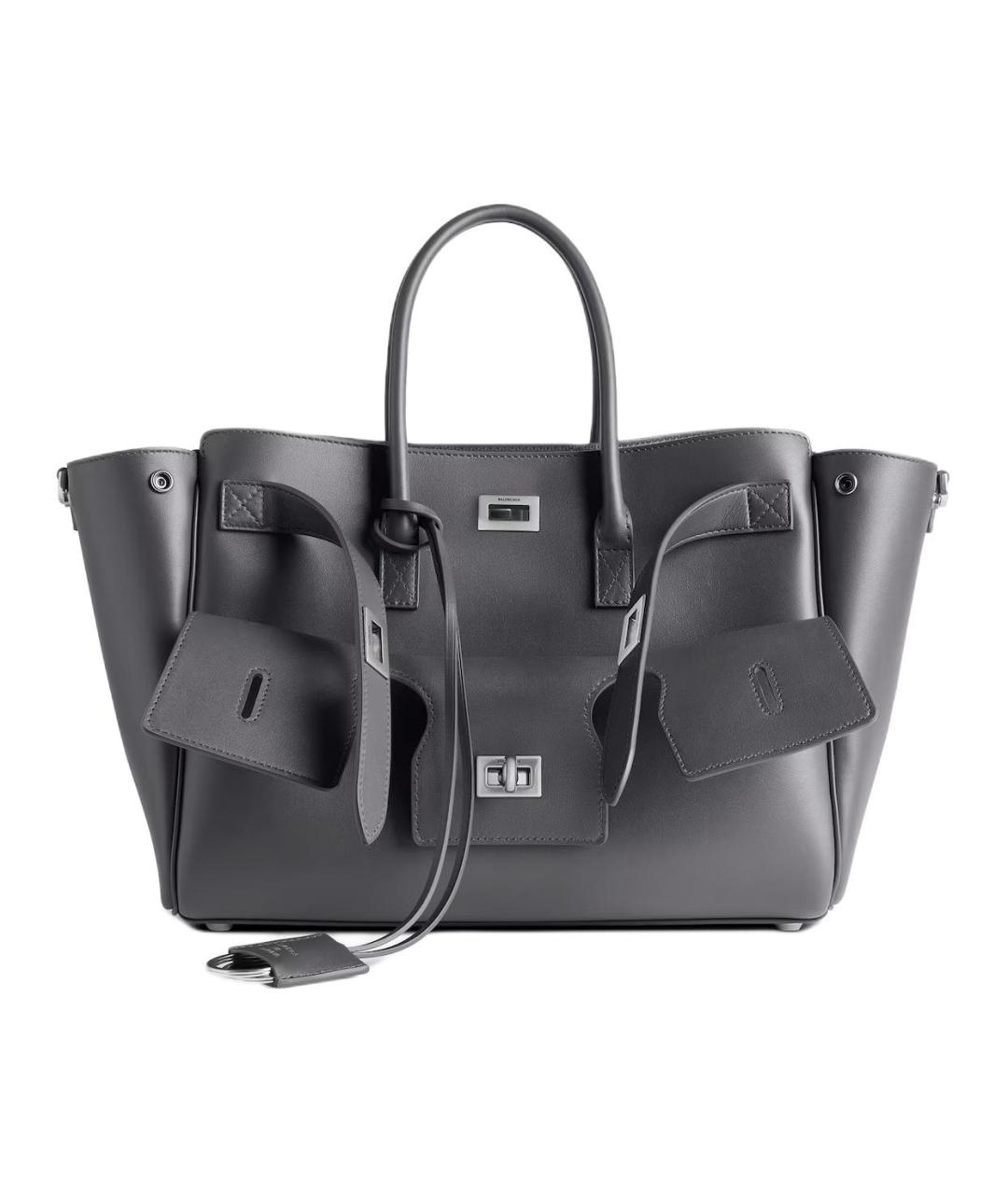 BALENCIAGA Серая кожаная сумка через плечо, фото 1