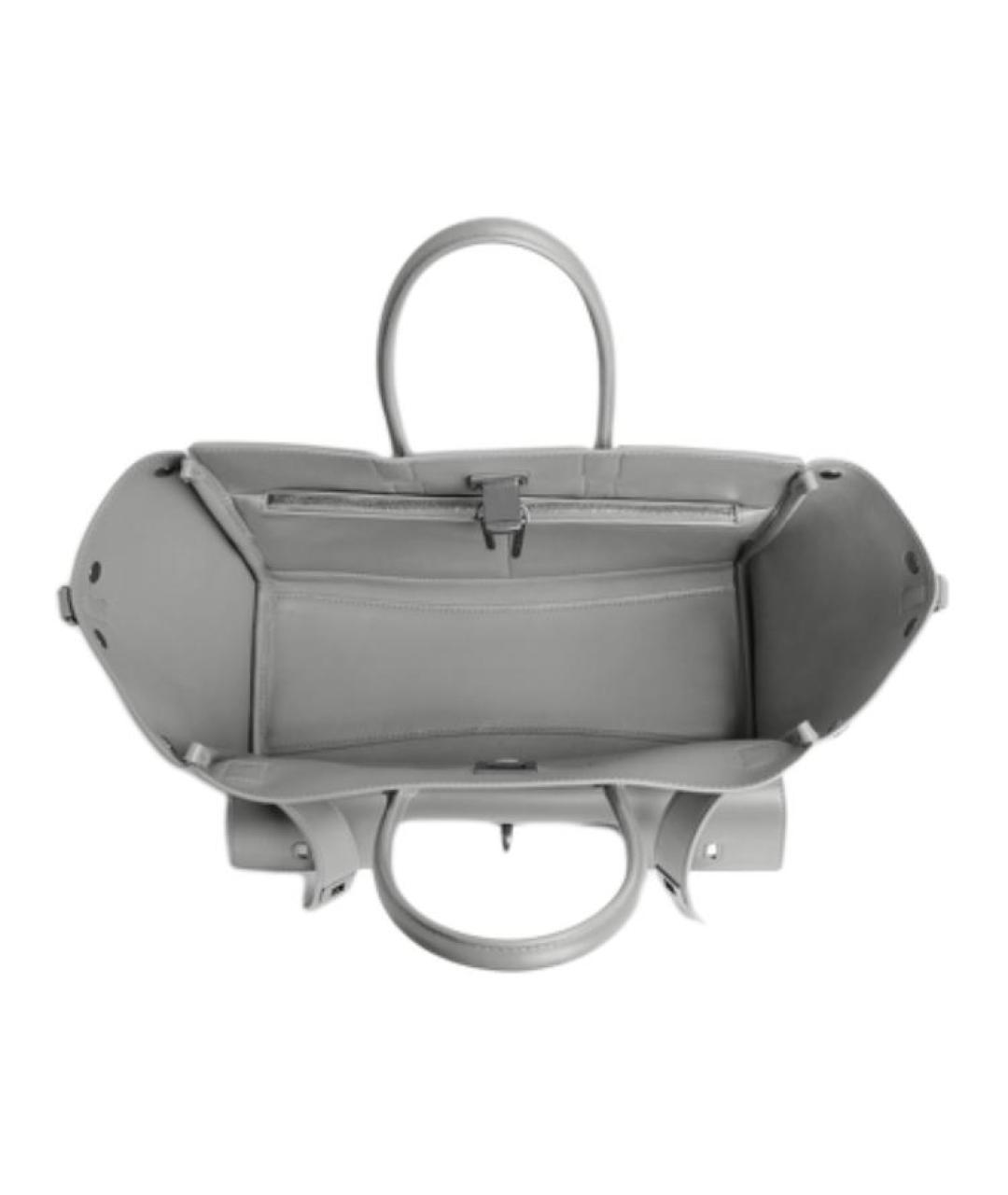 BALENCIAGA Серая кожаная сумка через плечо, фото 5