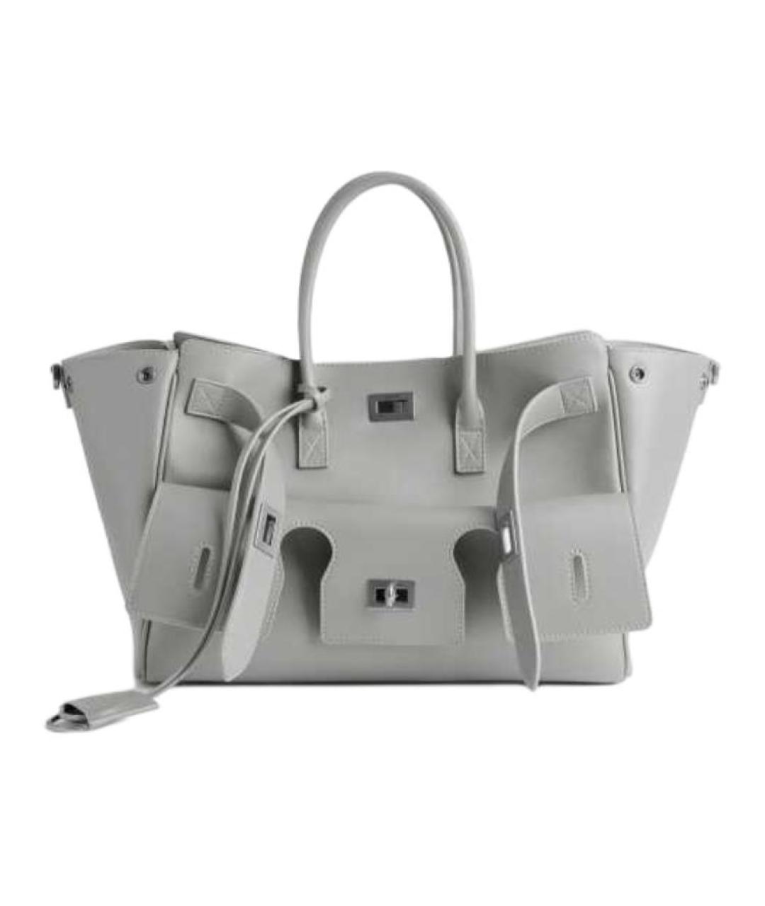 BALENCIAGA Серая кожаная сумка через плечо, фото 1