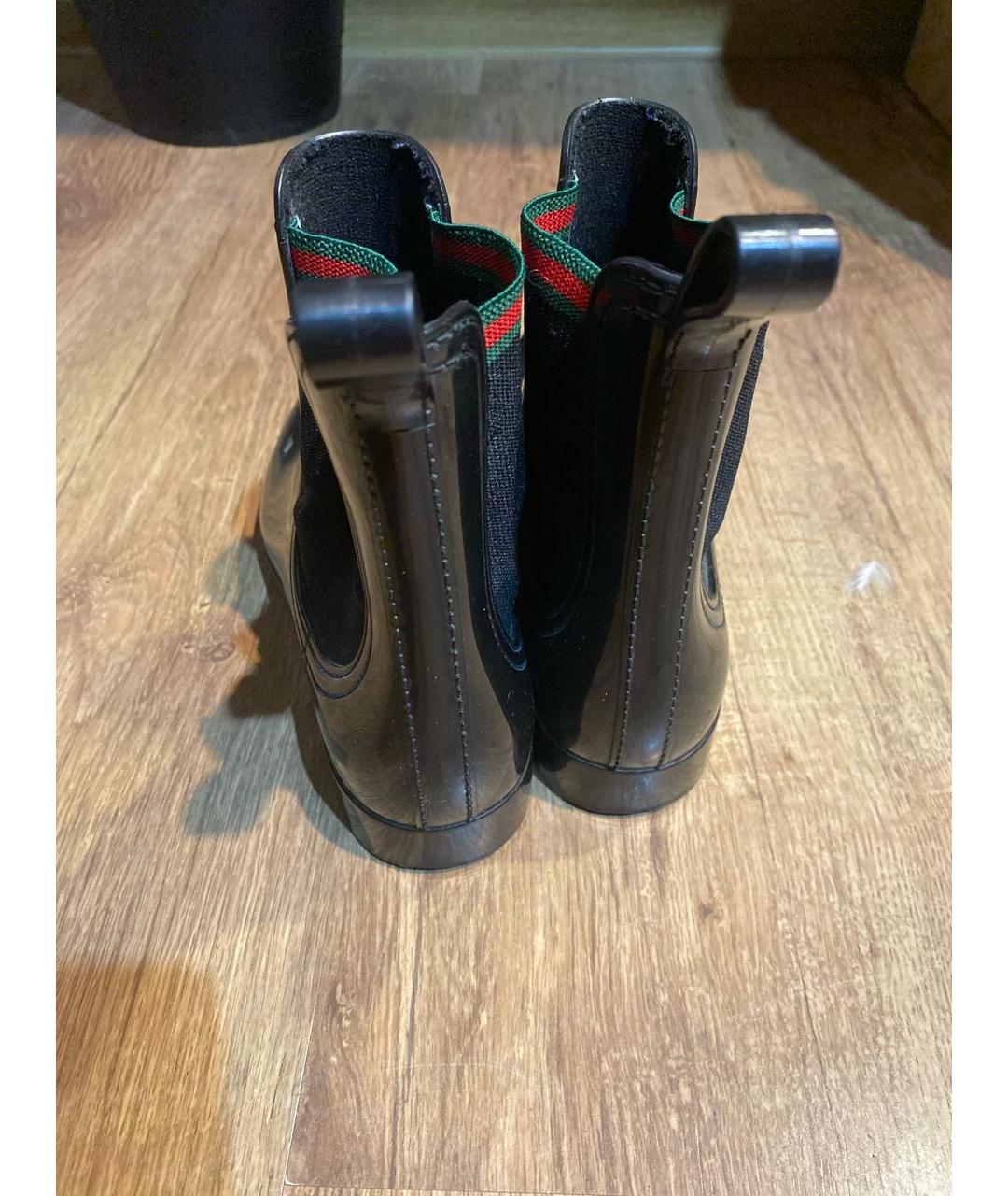 GUCCI Черные резиновые ботинки, фото 4