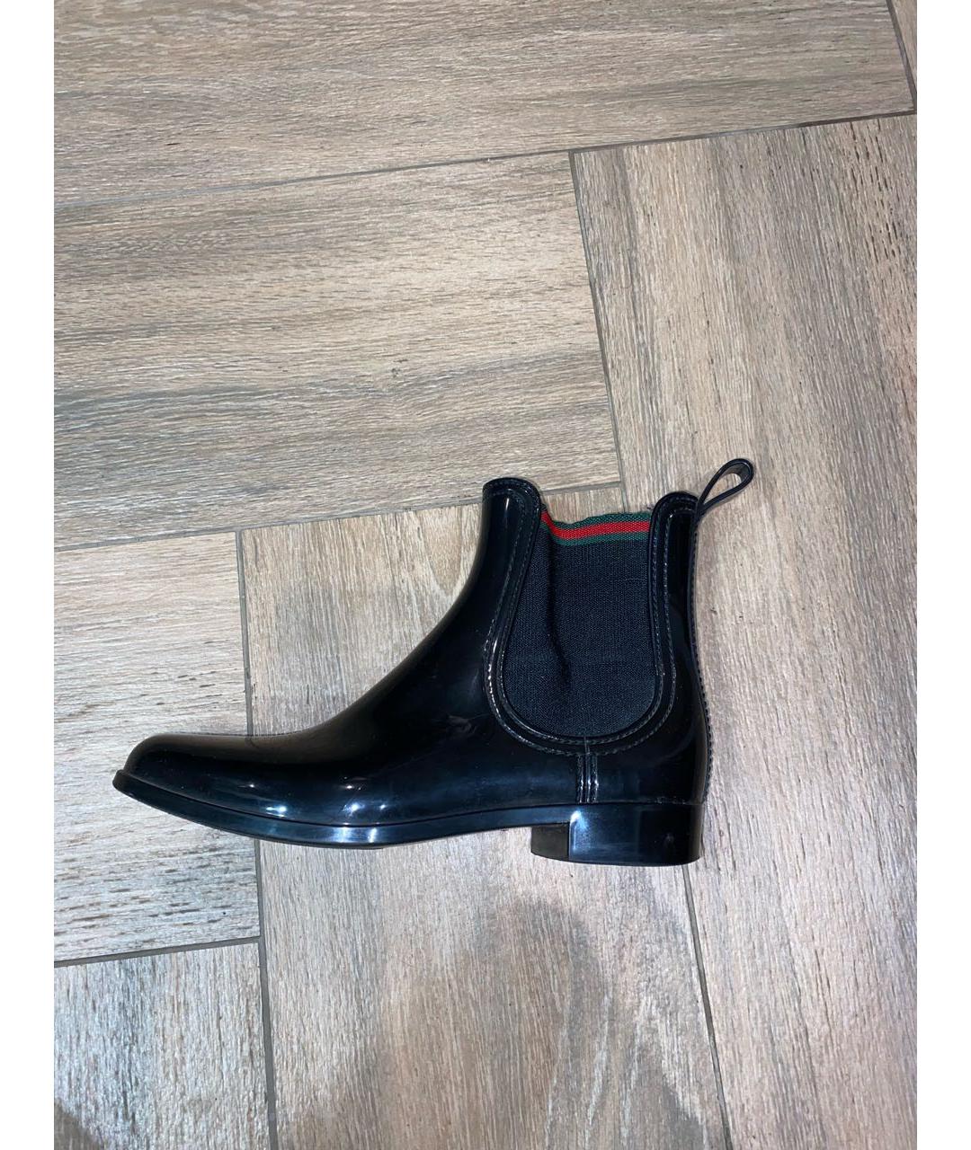 GUCCI Черные резиновые ботинки, фото 5