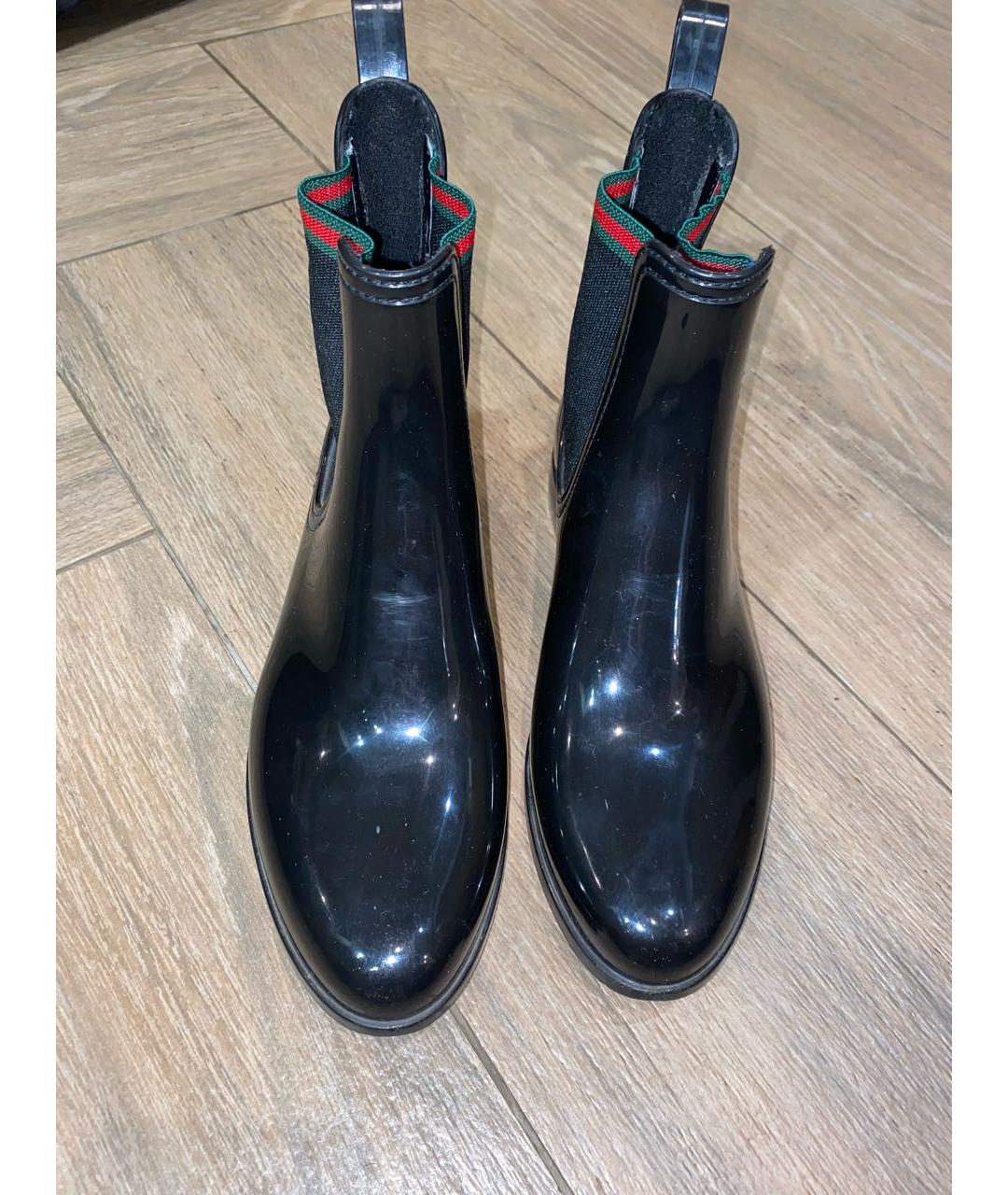 GUCCI Черные резиновые ботинки, фото 2