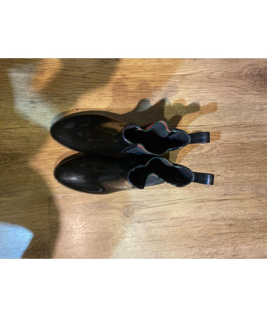 GUCCI Черные резиновые ботинки, фото 3