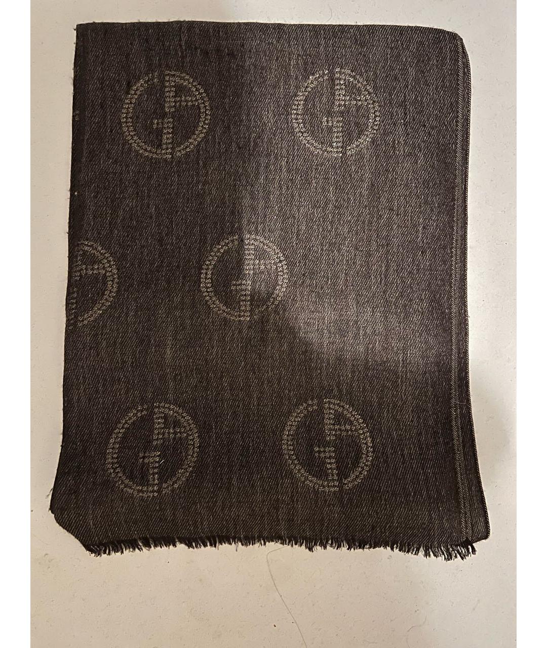 GIORGIO ARMANI Коричневый кашемировый шарф, фото 8