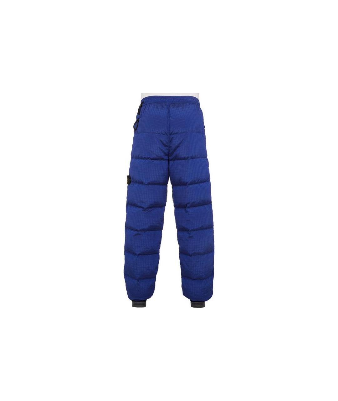 STONE ISLAND Синие полиамидовые повседневные брюки, фото 4