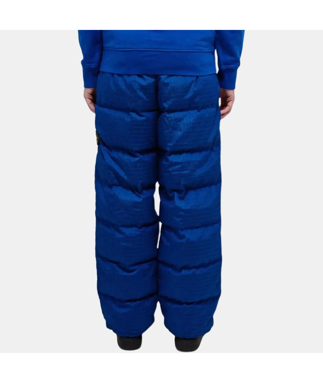 STONE ISLAND Синие полиамидовые повседневные брюки, фото 5