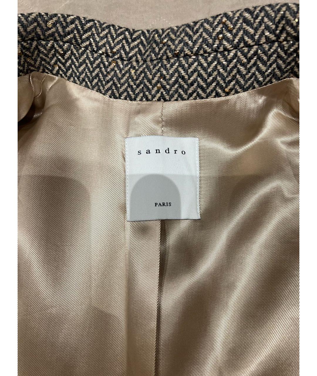 SANDRO Серый шерстяной жакет/пиджак, фото 3