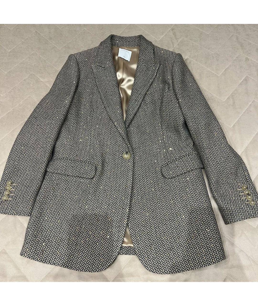 SANDRO Серый шерстяной жакет/пиджак, фото 8