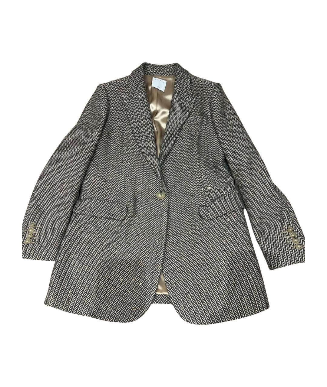 SANDRO Серый шерстяной жакет/пиджак, фото 1