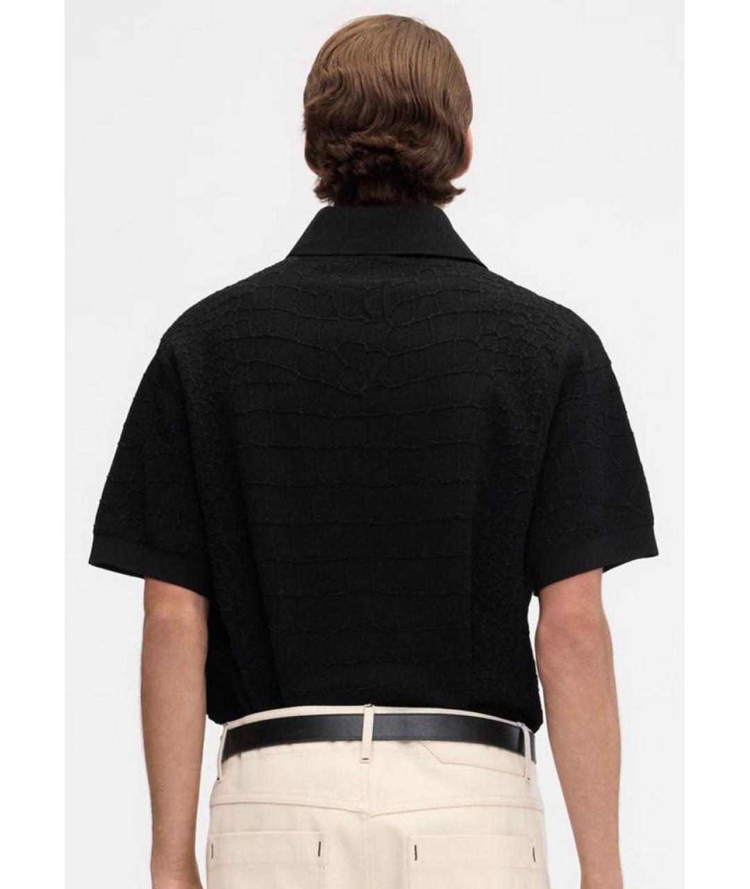 JACQUEMUS Черное хлопковое поло с коротким рукавом, фото 4