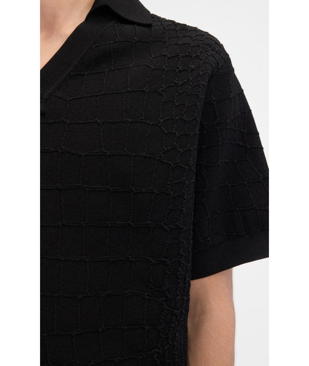 JACQUEMUS Черное хлопковое поло с коротким рукавом, фото 6