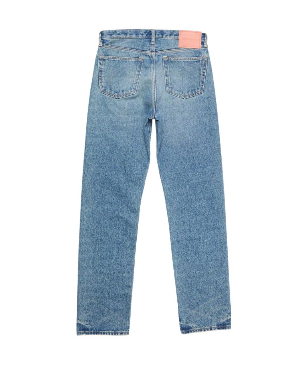 ACNE STUDIOS Синие хлопковые прямые джинсы, фото 2