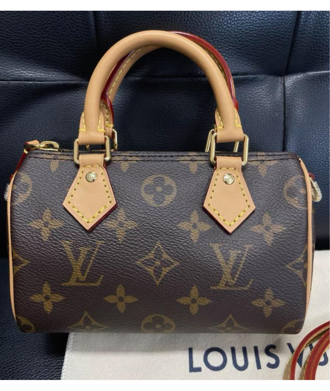 LOUIS VUITTON Коричневая сумка с короткими ручками, фото 4