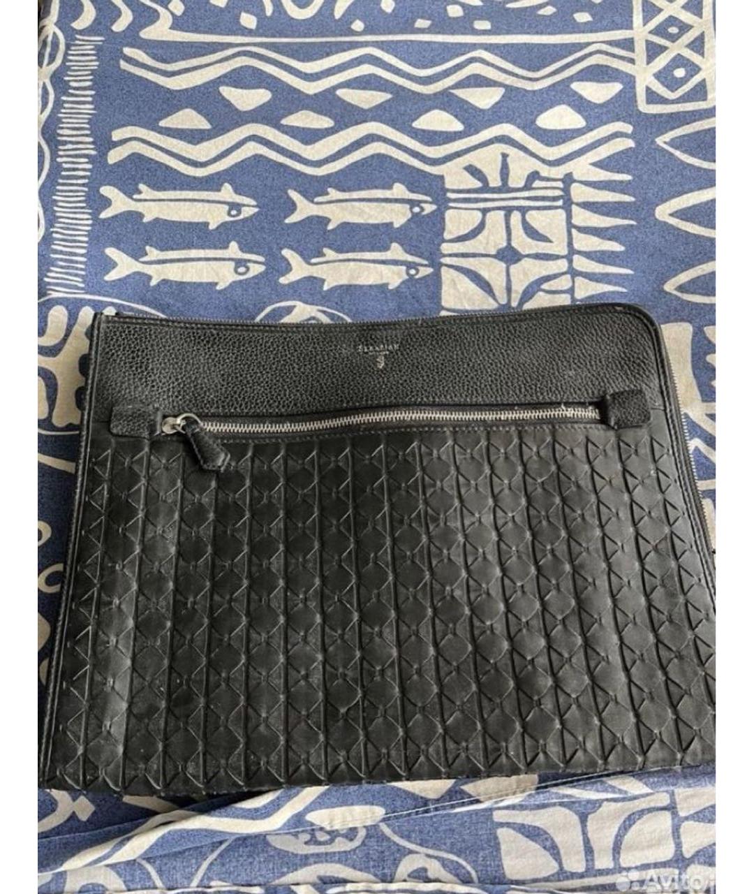 SERAPIAN Черная кожаная папка для документов, фото 3