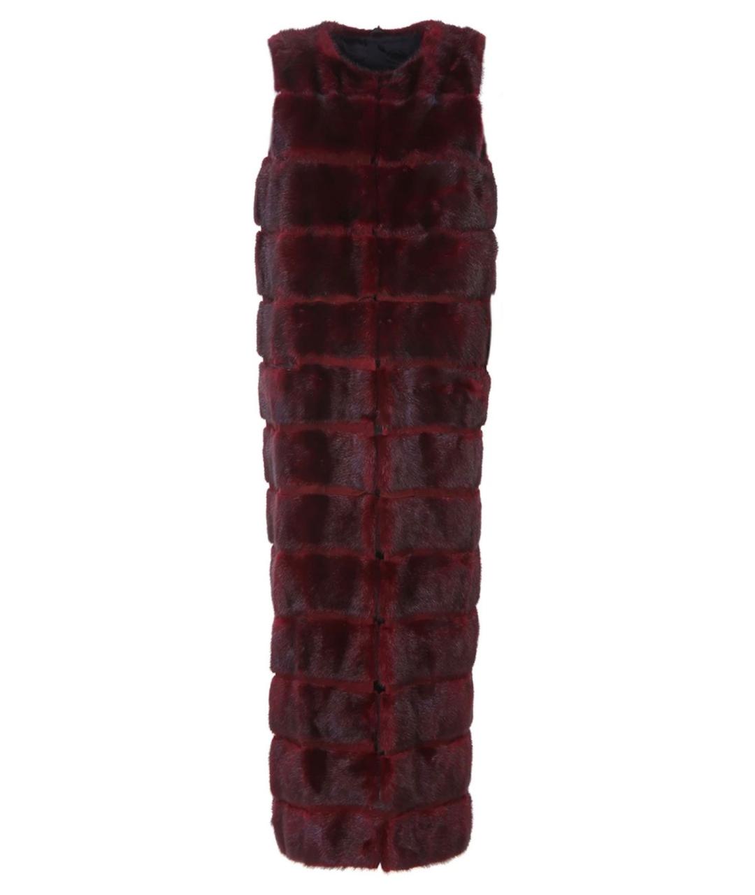 SIMONETTA RAVIZZA Бордовый меховой жилет, фото 1